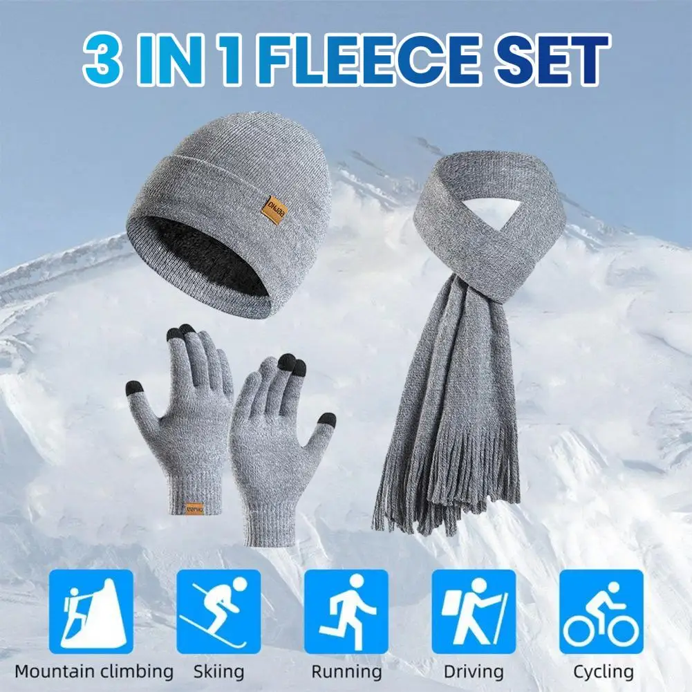 Winter Hat Set Winter Hat Scarf Gloves Set Knitted Warm Windproof Unisex Outdoor Cycling Cap with Touch Screen Gloves Tassel
Winter Hat Set Winter Hat Scarf Gloves Set Knitted Warm Windproof Unisex Outdoor Cycling Cap with Touch Screen Gloves Tassel