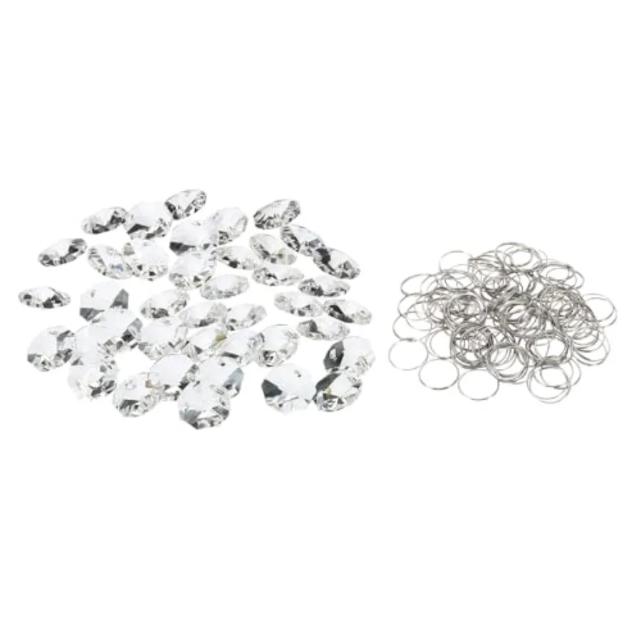 K9 Crystal Octagon Beads 2 Holes Pendants with Ring, 50 Pack Chandelier Prisms Parts Ornaments Hanging Beads for DIY Arts Craft
K9 Crystal Octagon Beads 2 Holes Pendants with Ring, 50 Pack Chandelier Prisms Parts Ornaments Hanging Beads for DIY Arts Craft