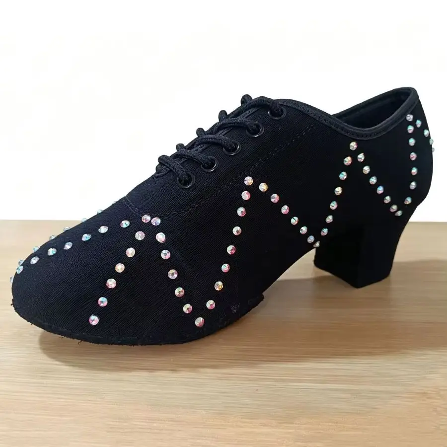 Women Dance Shoes Rhinestone Black Lace Up Low Heel Ballroom Dance Training Sneakers Ladies Teaching Dance Performance Shoes
Women Dance Shoes Rhinestone Black Lace Up Low Heel Ballroom Dance Training Sneakers Ladies Teaching Dance Performance Shoes