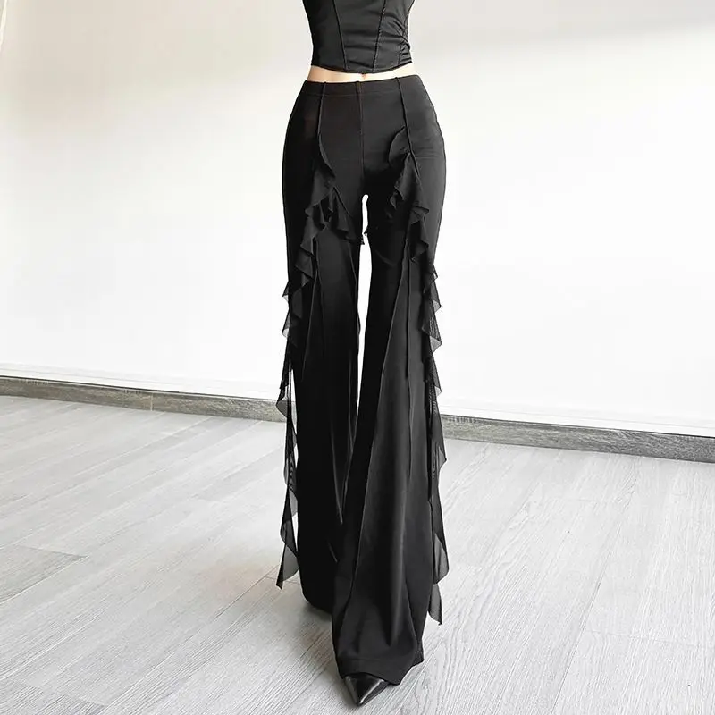 Retro Style Ruffle Leaf Edge Splicing High Waist Micro-pull Pants Women's Design Sense Slim and Thin Trousers Tide
Retro Style Ruffle Leaf Edge Splicing High Waist Micro-pull Pants Women's Design Sense Slim and Thin Trousers Tide