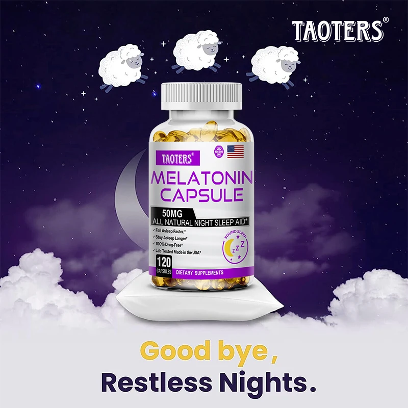 Melatonin Capsules 50mg - Promote Falling Asleep Quickly, Calm The Mind, Natural Sleep Aid Supplement
Melatonin Capsules 50mg - Promote Falling Asleep Quickly, Calm The Mind, Natural Sleep Aid Supplement