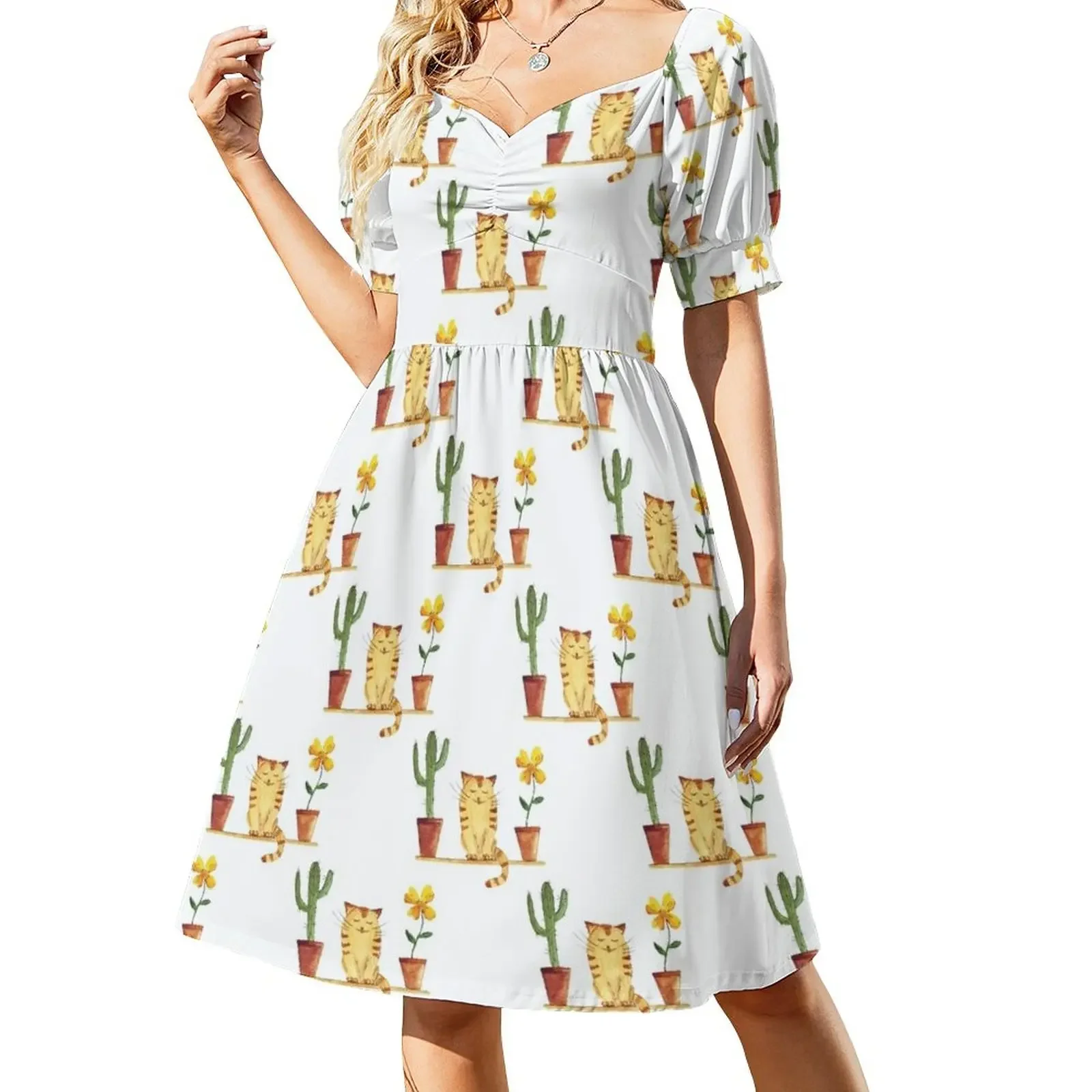 cat and cactus pattern Short-Sleeved Dress birthday dress elegant evening dresses for women 2025
cat and cactus pattern Short-Sleeved Dress birthday dress elegant evening dresses for women 2025