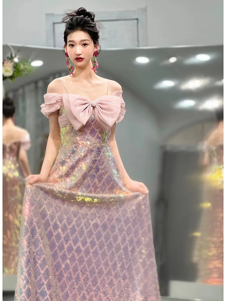 shoulder large size skirt female new light luxury small fat art test host long
shoulder large size skirt female new light luxury small fat art test host long