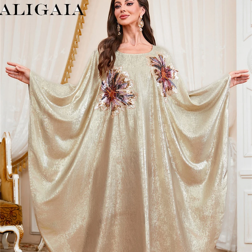 Aligaia Elegant Ramadan Dubai Fashion Sequins Patchwork Dress For Muslim Women's Eid Batwing Sleeve O-Neck Abayas Kebaya New
Aligaia Elegant Ramadan Dubai Fashion Sequins Patchwork Dress For Muslim Women's Eid Batwing Sleeve O-Neck Abayas Kebaya New