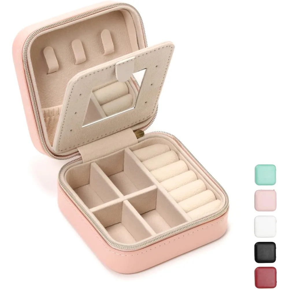 Jewelry box with mirror, small travel jewelry organizer, portable mini storage box for rings, earrings, necklaces
Jewelry box with mirror, small travel jewelry organizer, portable mini storage box for rings, earrings, necklaces