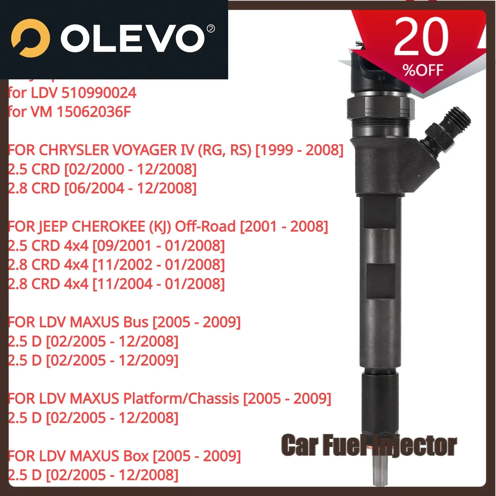 Подходит 0445110059 Для Jeep Cherokee (KJ) MK2 2.8 CRD 2001-2008 новая форсунка дизельного топлива 0445110059 05066820 АА
Подходит 0445110059 Для Jeep Cherokee (KJ) MK2 2.8 CRD 2001-2008 новая форсунка дизельного топлива 0445110059 05066820 АА