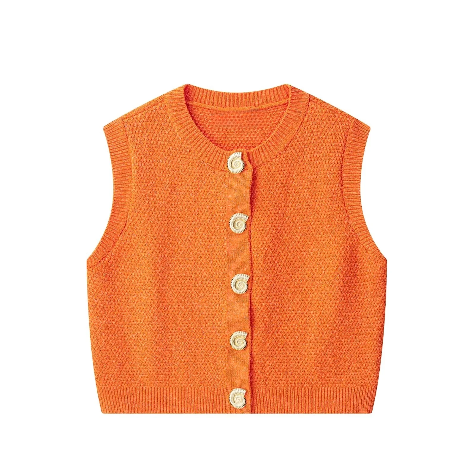 BM&MD&ZA Women Casual Loose Round Neck Sleeveless Knit Vest Top with Metallic Button Decoration Cropped Style
BM&MD&ZA Women Casual Loose Round Neck Sleeveless Knit Vest Top with Metallic Button Decoration Cropped Style
