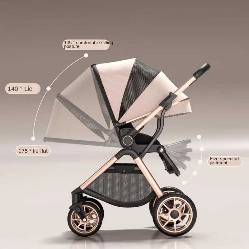 Baby Carriage,Two-way Push Baby Cart can Sit and Lie Foldable High Landscape Baby Stroller with Four Wheel Shock Absorber
Baby Carriage,Two-way Push Baby Cart can Sit and Lie Foldable High Landscape Baby Stroller with Four Wheel Shock Absorber