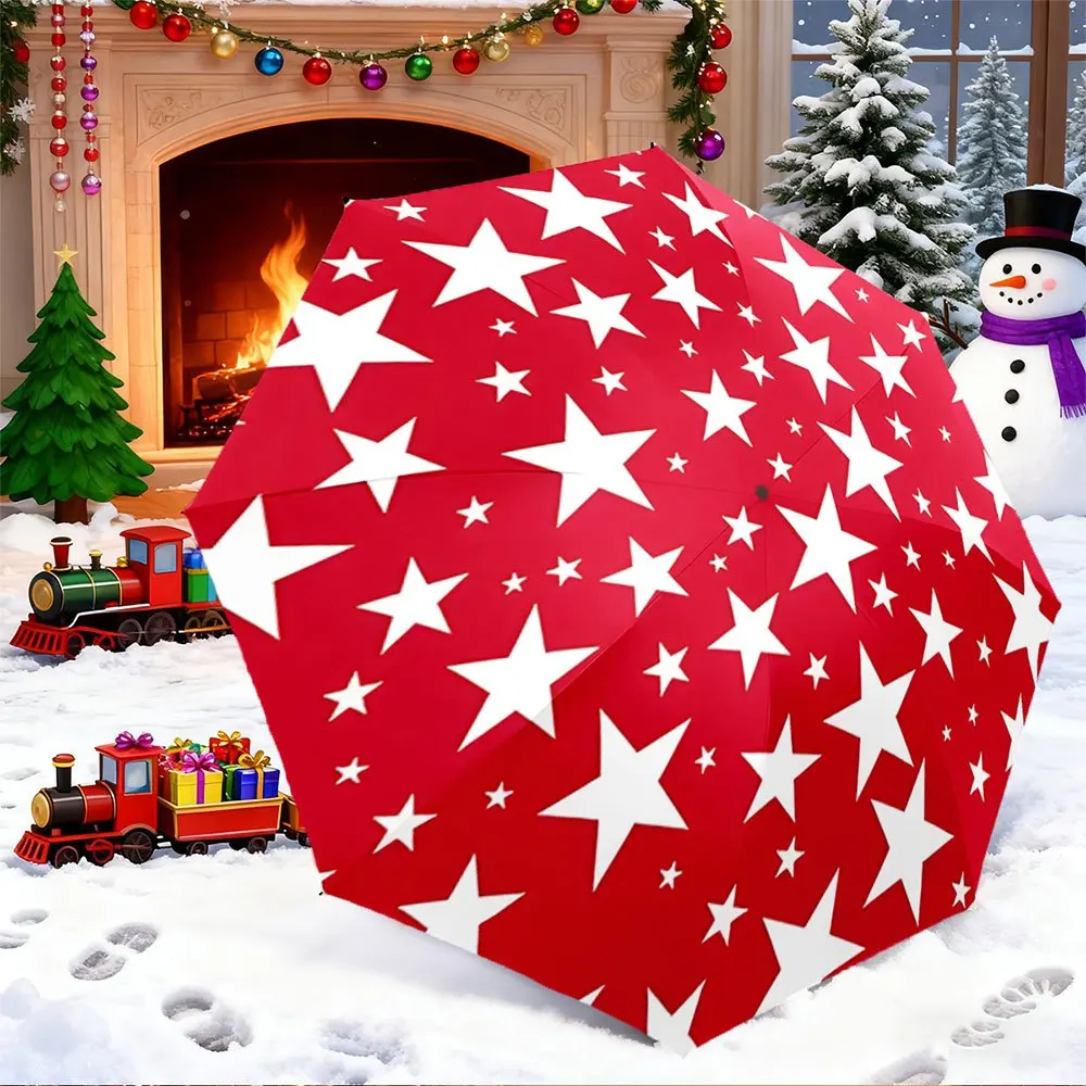 Open/Close Portable Folding Umbrella with Red & White Star Snowman & Train Design - Compact Travel Umbrella Suitable for Backp
Open/Close Portable Folding Umbrella with Red & White Star Snowman & Train Design - Compact Travel Umbrella Suitable for Backp