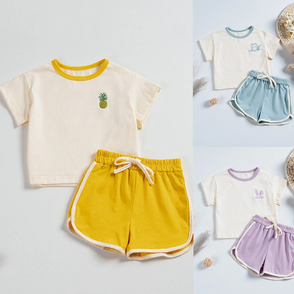 Summer Preschooler Suit Clashing Colors Sports and Leisure Clothes Printed Two-piece Short-sleeved Top + Shorts Soft and Smooth
Summer Preschooler Suit Clashing Colors Sports and Leisure Clothes Printed Two-piece Short-sleeved Top + Shorts Soft and Smooth
