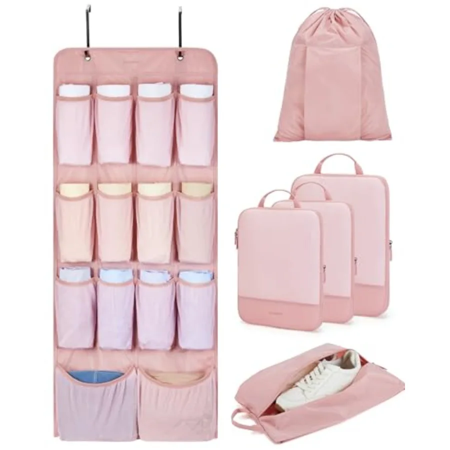 BAGSMART Hanging Compression Packing Cubes for Closet Organizers And Storage, 6 Set Suitcase Organizer Bags Set, Cruise Travel
BAGSMART Hanging Compression Packing Cubes for Closet Organizers And Storage, 6 Set Suitcase Organizer Bags Set, Cruise Travel