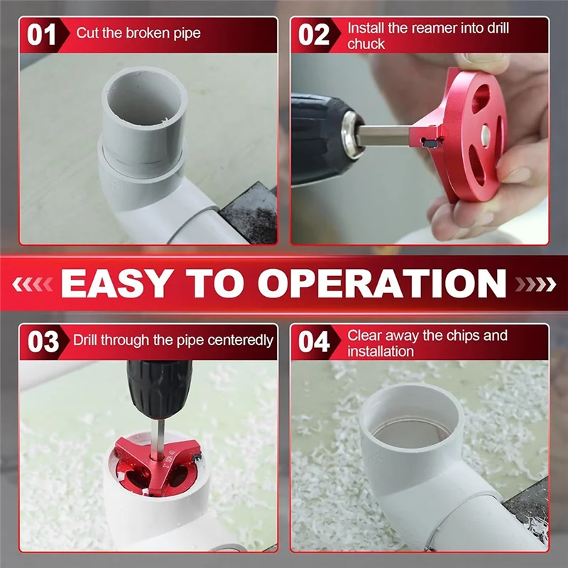 A83I-7Pcs PVC Pipe Reamer Kit With 3 Square Carbide Insert, PVC Fitting Saver, Socket Saver For SCH40, ABS, CPVC
A83I-7Pcs PVC Pipe Reamer Kit With 3 Square Carbide Insert, PVC Fitting Saver, Socket Saver For SCH40, ABS, CPVC