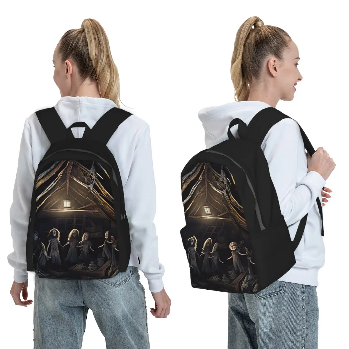 Haunted Attic With Possessed Creepy Dolls Backpack Student BookBag Children School Bag Computer Shoulder Bags for Men Women
Haunted Attic With Possessed Creepy Dolls Backpack Student BookBag Children School Bag Computer Shoulder Bags for Men Women