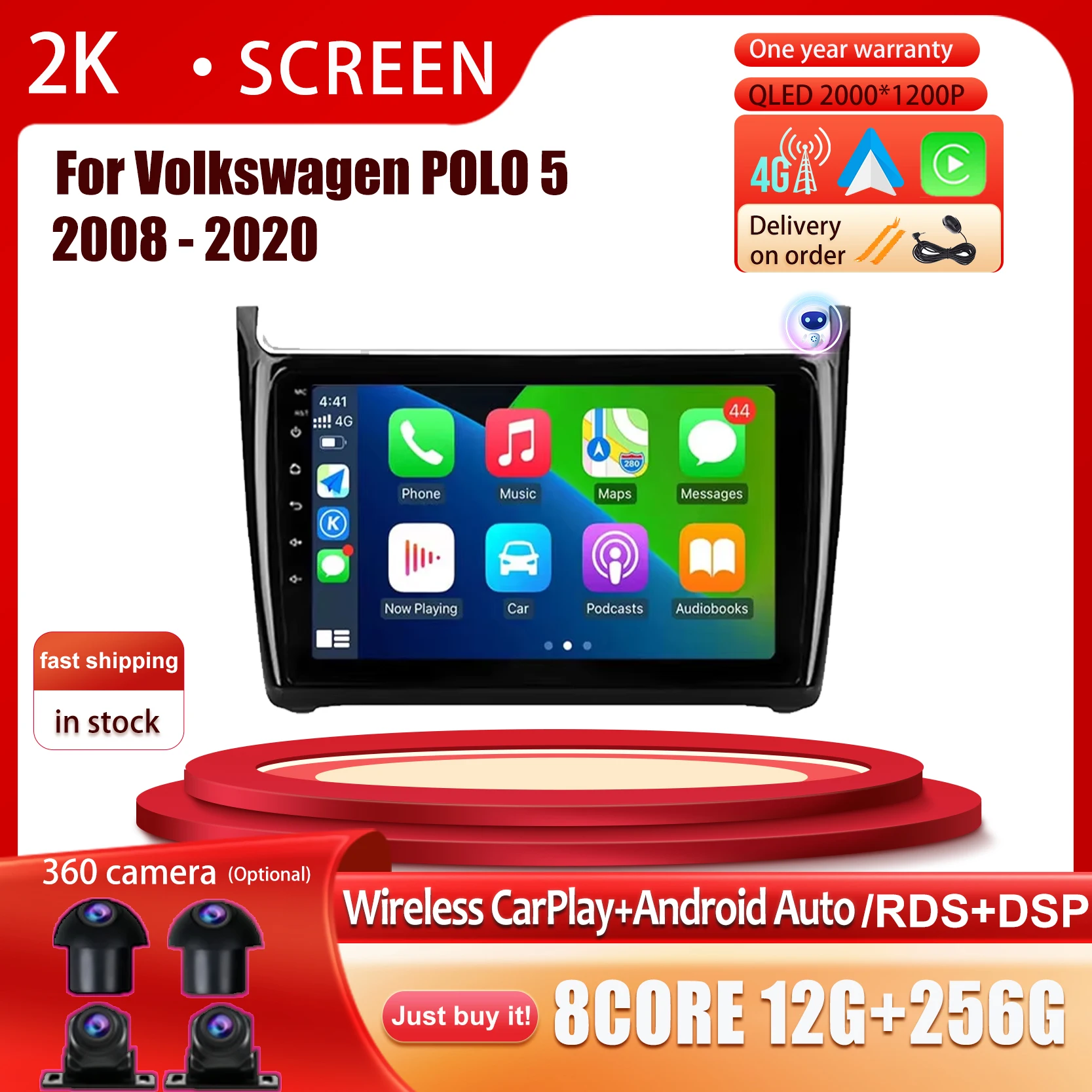 For Volkswagen POLO 5 2008 - 2020 DSP IPS Android 14 Carplay Car Radio Auto Stereo Player WiFi GPS Navigation Bluetooth
For Volkswagen POLO 5 2008 - 2020 DSP IPS Android 14 Carplay Car Radio Auto Stereo Player WiFi GPS Navigation Bluetooth