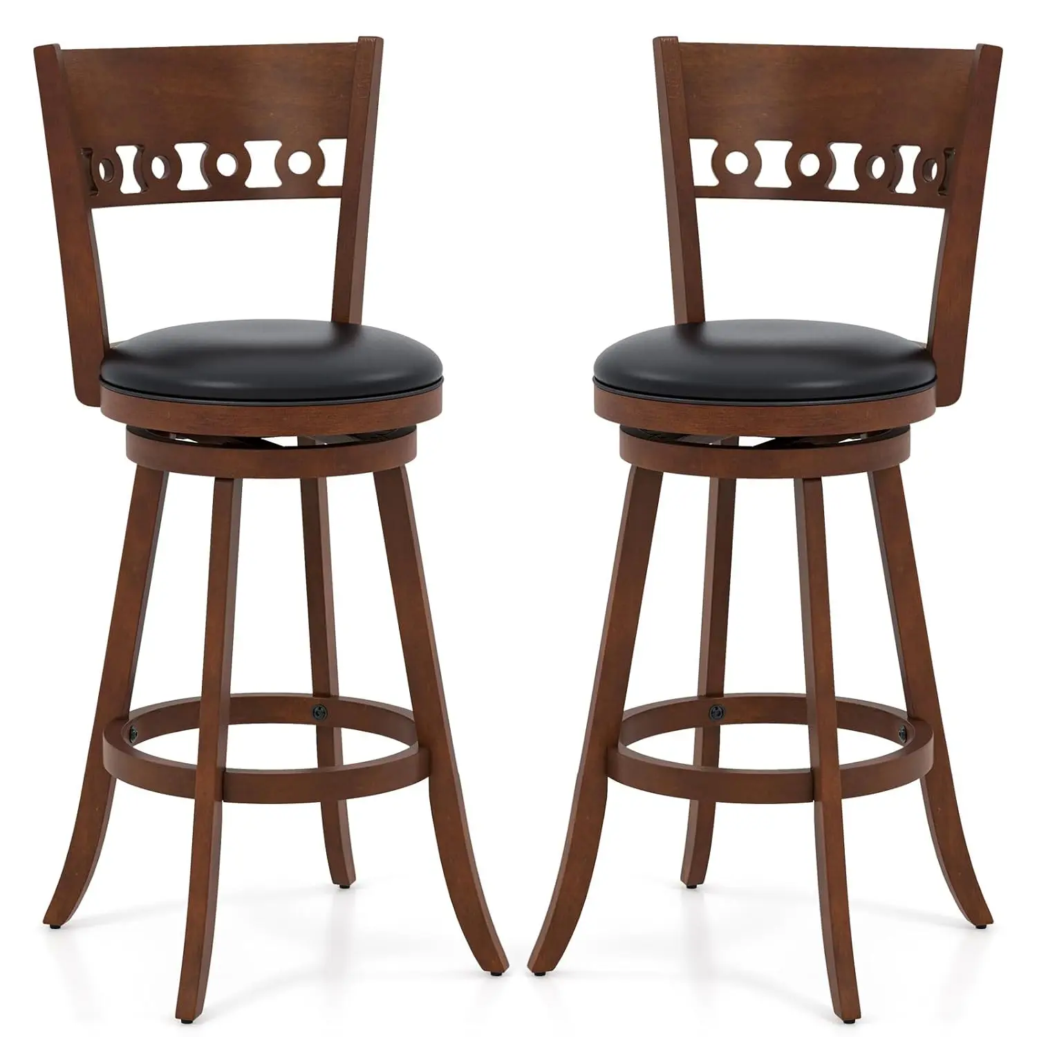 30.5in Bar Stools Set 2 Solid Wood Legs Cushioned Seat Footrest Home Kitchen Island Bar, Customized
30.5in Bar Stools Set 2 Solid Wood Legs Cushioned Seat Footrest Home Kitchen Island Bar, Customized