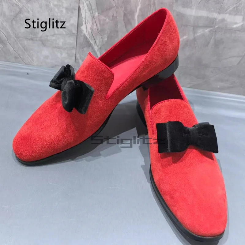 Bowknot Red Suede Loafers for Men Comfortable Flats Party Wedding Shoes 2025 Spring Men's Velvet Small Square Toe Single Shoes
Bowknot Red Suede Loafers for Men Comfortable Flats Party Wedding Shoes 2025 Spring Men's Velvet Small Square Toe Single Shoes