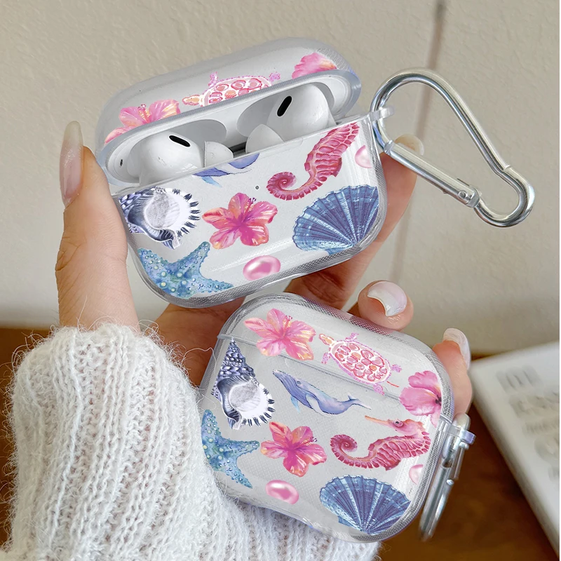Clear Earphone Case for AirPods 4/3/2/1 Cover For AirPods Pro2/Pro3/Pro Tropical Marine Life Floral Shockproof Protective Shell
Clear Earphone Case for AirPods 4/3/2/1 Cover For AirPods Pro2/Pro3/Pro Tropical Marine Life Floral Shockproof Protective Shell