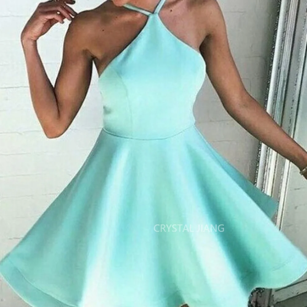 2023 New Arrival Short Halter Neck Satin Cocktail Dresses Sleeveless A Line Mini Length dresses for special events
2023 New Arrival Short Halter Neck Satin Cocktail Dresses Sleeveless A Line Mini Length dresses for special events