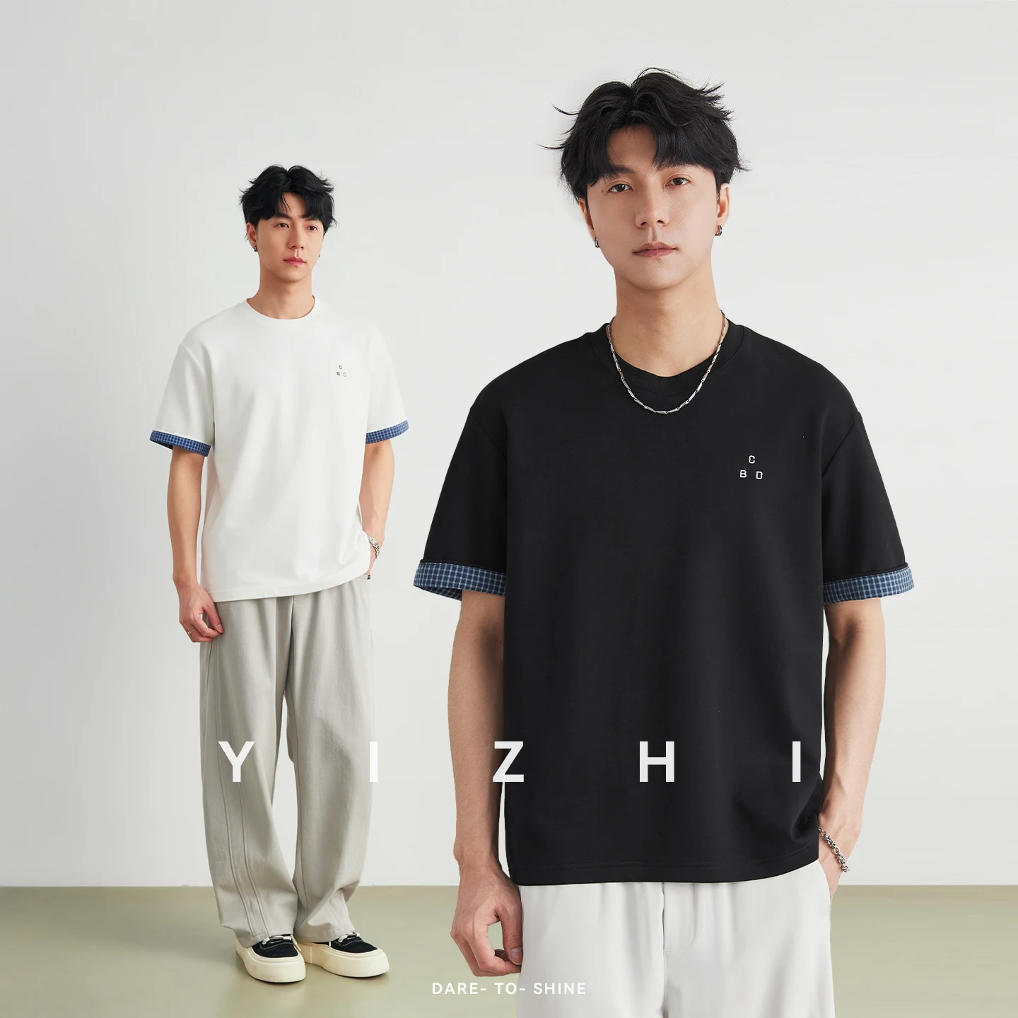 Men's 230g Heavyweight Plaid Cuff Patchwork T-Shirt 2026 Summer Loose Crew Neck Casual Versatile Short Sleeve Tops
Men's 230g Heavyweight Plaid Cuff Patchwork T-Shirt 2026 Summer Loose Crew Neck Casual Versatile Short Sleeve Tops
