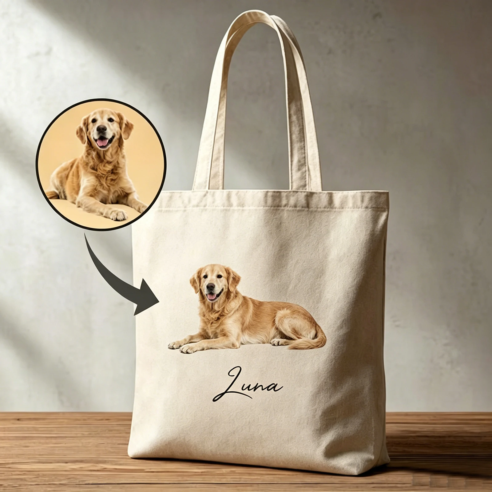 Cotton Canvas Tote Bag Custom Pet Photo Print Shoulder Bag Durable Casual Bag For Pet Loving Families
Cotton Canvas Tote Bag Custom Pet Photo Print Shoulder Bag Durable Casual Bag For Pet Loving Families