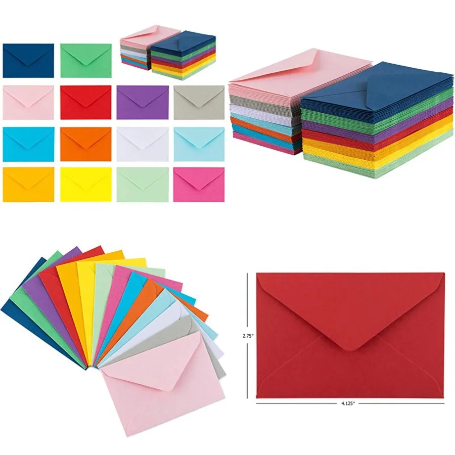 Mini Envelopes 14 Assorted Colors, Gummed closure, Gift Card, Business Card Envelopes 4"x 2.7
Mini Envelopes 14 Assorted Colors, Gummed closure, Gift Card, Business Card Envelopes 4"x 2.7