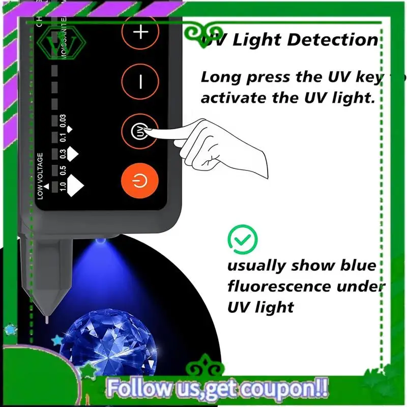 Latest-Diamond Tester With LCD Screen And UV Light - Jewelry Testing Tool Electronic Choice For Beginners
Latest-Diamond Tester With LCD Screen And UV Light - Jewelry Testing Tool Electronic Choice For Beginners