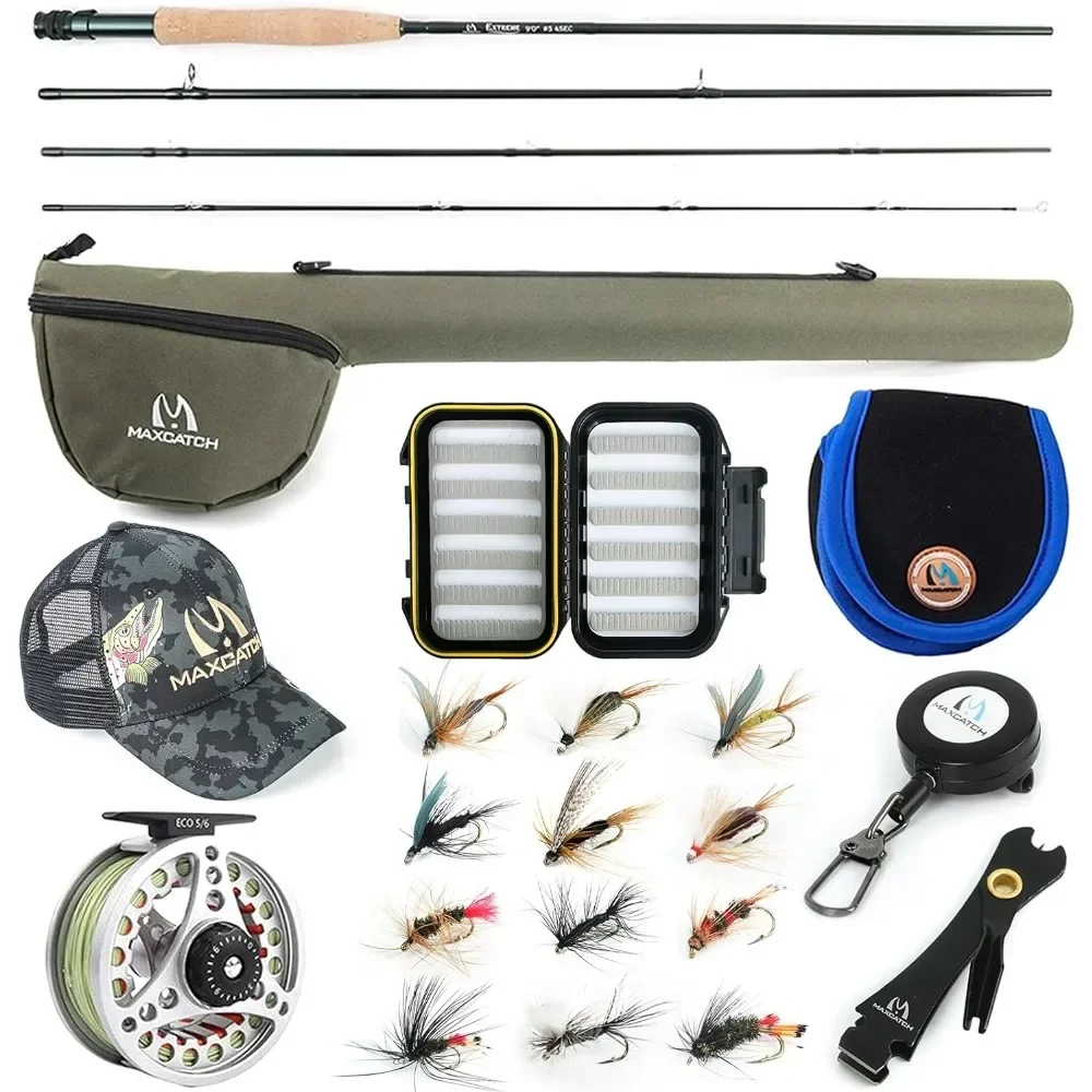 A Extreme Fly Fishing Combo Kit 3/5/6/8 Weight, Starter Fly Rod and Reel Outfit, with a Protective Travel Case
A Extreme Fly Fishing Combo Kit 3/5/6/8 Weight, Starter Fly Rod and Reel Outfit, with a Protective Travel Case