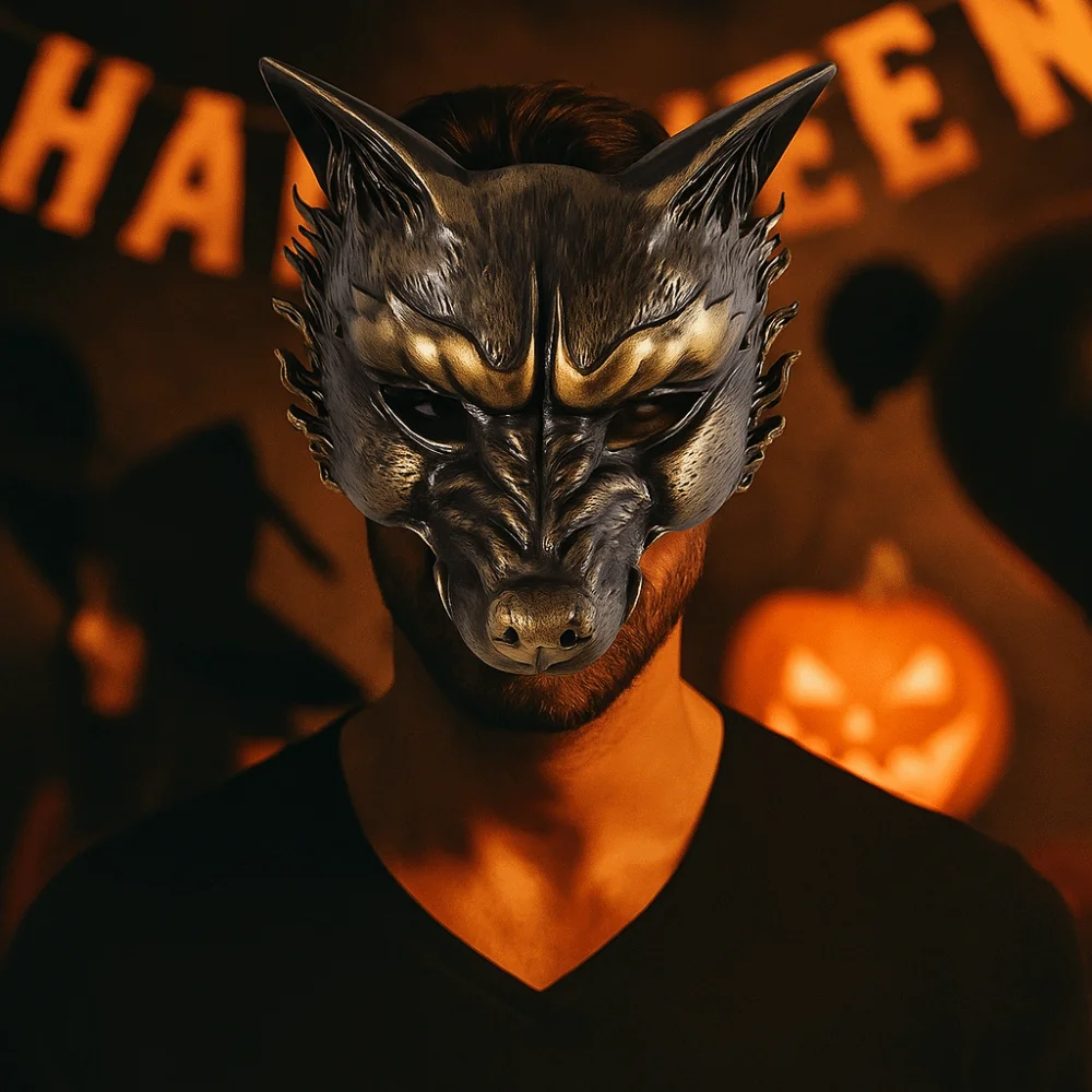 Punk Wolf Halloween Mask Animal Half Face Masquerade Mask Foam Dress Up Props Cosplay Mask Men
Punk Wolf Halloween Mask Animal Half Face Masquerade Mask Foam Dress Up Props Cosplay Mask Men