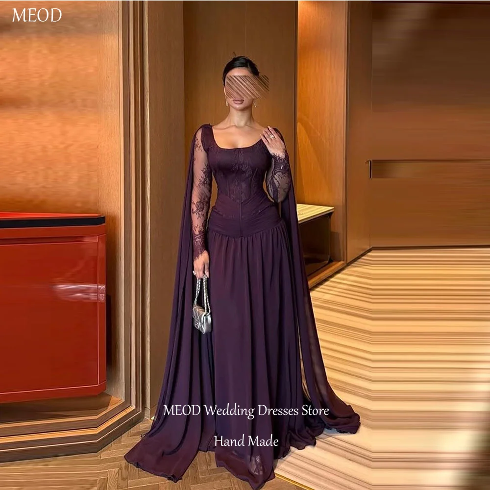 MEOD Chiffon Formal Evening Dresses Square Collar Long Sleeves Lace Prom Gown Floor Length Elegant Women Party Attire Customized
MEOD Chiffon Formal Evening Dresses Square Collar Long Sleeves Lace Prom Gown Floor Length Elegant Women Party Attire Customized
