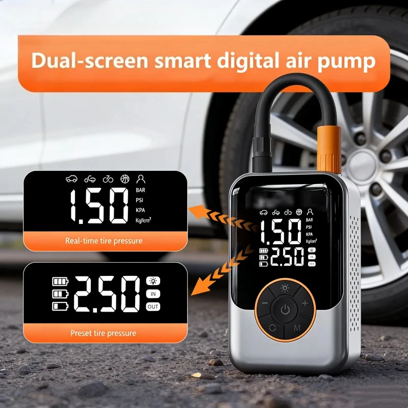 Wireless Car Tire Inflator Portable Air Pump 3000mAh Rechargeable Battery Mini Tyre Inflator for Sedan Motorcycle Bicycle
Wireless Car Tire Inflator Portable Air Pump 3000mAh Rechargeable Battery Mini Tyre Inflator for Sedan Motorcycle Bicycle
