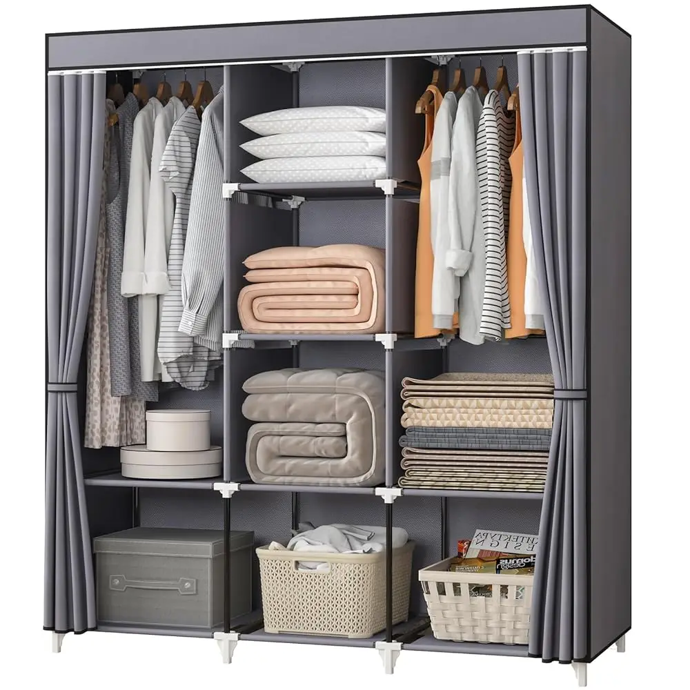Portable Closet, 51 H Wardrobe Closet For Hanging Clothes With 2 Hanging Rods, 8 Storage Organizer Shelves For Bedroom, Durable
Portable Closet, 51 H Wardrobe Closet For Hanging Clothes With 2 Hanging Rods, 8 Storage Organizer Shelves For Bedroom, Durable