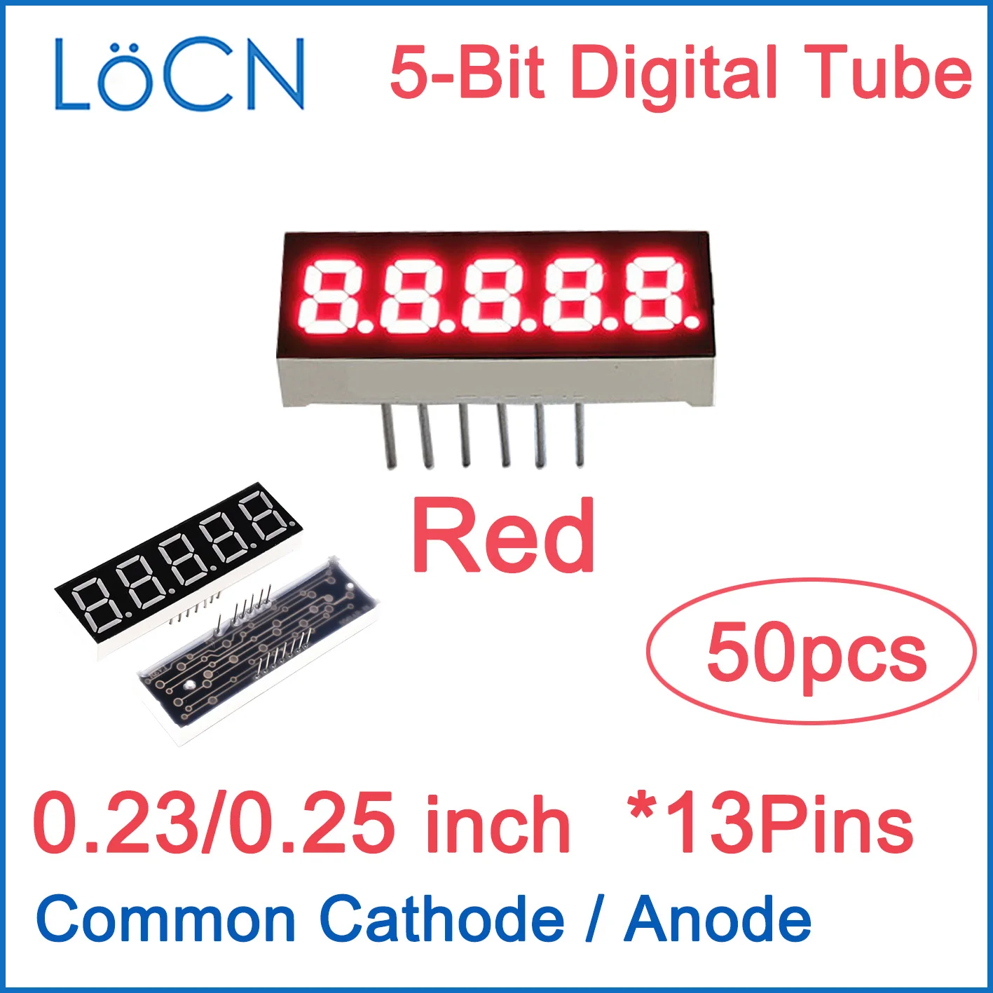 0.23 0.25 inch LED Display Digital tube 5 bit RED Common Cathode Anode High Bright 50PCS LoCN Professional
0.23 0.25 inch LED Display Digital tube 5 bit RED Common Cathode Anode High Bright 50PCS LoCN Professional