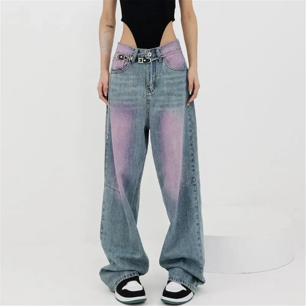 Retro Gradient Y2K Baggy Jeans Women Streetwear High Waist Straight Denim Trousers Purple Vintage Harajuku Pant Oversized Korean
Retro Gradient Y2K Baggy Jeans Women Streetwear High Waist Straight Denim Trousers Purple Vintage Harajuku Pant Oversized Korean
