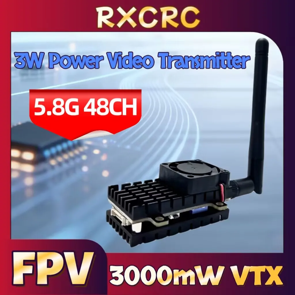 RXCRC 5.8G Simulation VTX 3000mW Power Video Transmitter 48CH Power adjustable Built-in overheat protection For RC FPV Drone
RXCRC 5.8G Simulation VTX 3000mW Power Video Transmitter 48CH Power adjustable Built-in overheat protection For RC FPV Drone