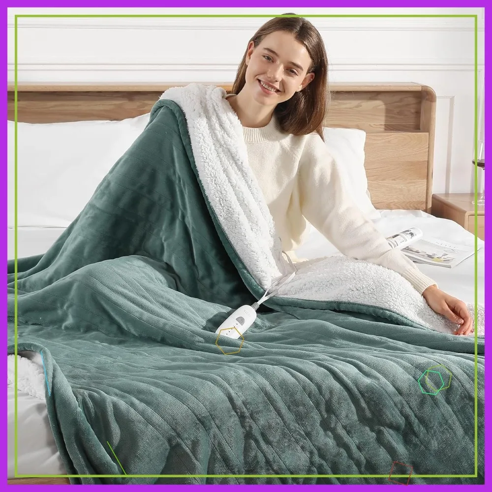 Электрическое одеяло с подогревом, размер Twin (62x84 дюйма), ультрамягкий фланель и шерпа, 5 уровней нагрева, таймер на 10 часов, сертификат ETL
Электрическое одеяло с подогревом, размер Twin (62x84 дюйма), ультрамягкий фланель и шерпа, 5 уровней нагрева, таймер на 10 часов, сертификат ETL