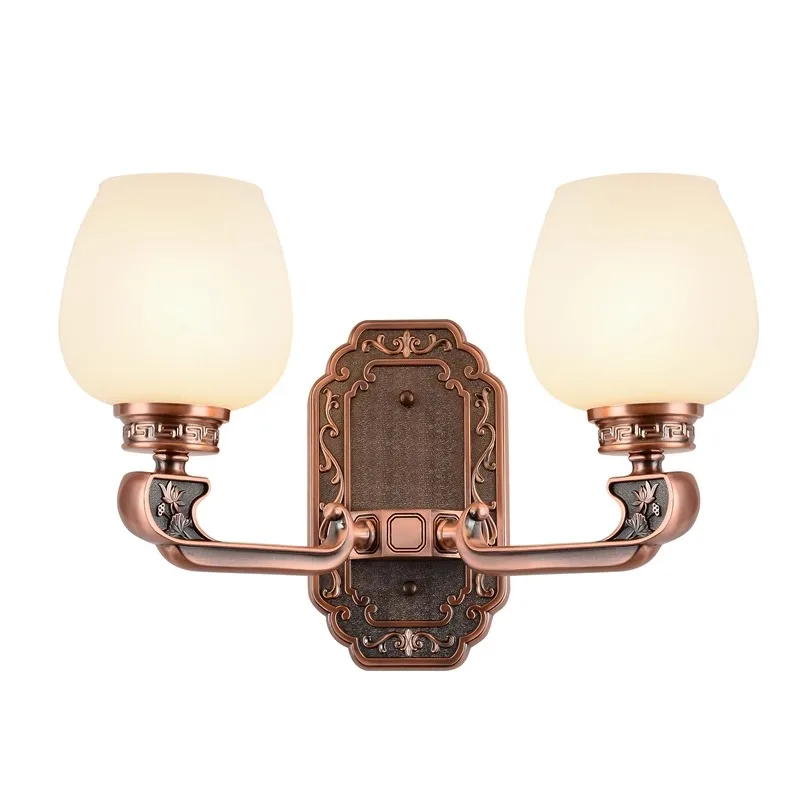 Modern new Chinese double bedside lamp bedroom living room background wall lamp staircase red bronze glass study wall
Modern new Chinese double bedside lamp bedroom living room background wall lamp staircase red bronze glass study wall