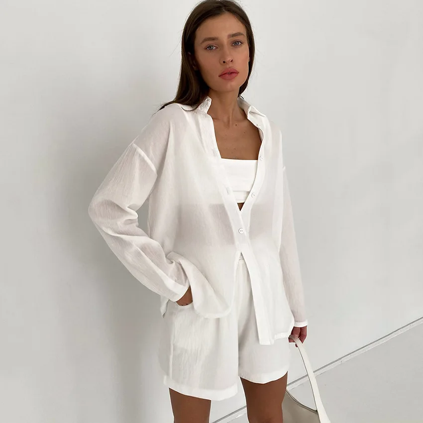 Summer Shorts Linen Suits Women Pajamas Set 2023 V-Neck Long Sleeve Tops Fashion Wide Leg Shorts Sets 2 Pieces Womens Outfits
Summer Shorts Linen Suits Women Pajamas Set 2023 V-Neck Long Sleeve Tops Fashion Wide Leg Shorts Sets 2 Pieces Womens Outfits