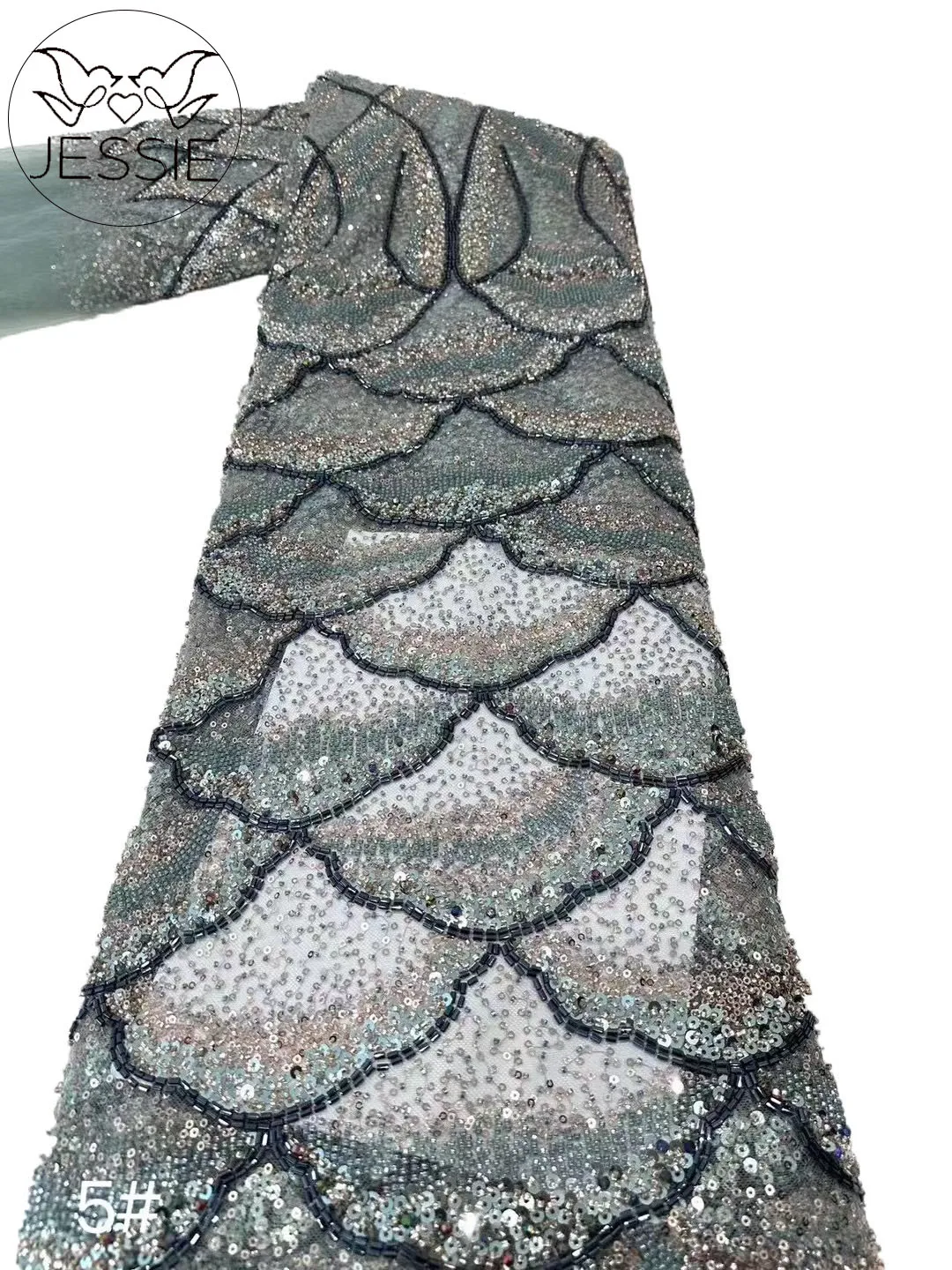 Wholesale 2024 Latest Best Quality Exquisite Fan-shaped Pattern Design Tulle Sequins Beaded Lace Fabric For Wedding Party Dress
Wholesale 2024 Latest Best Quality Exquisite Fan-shaped Pattern Design Tulle Sequins Beaded Lace Fabric For Wedding Party Dress