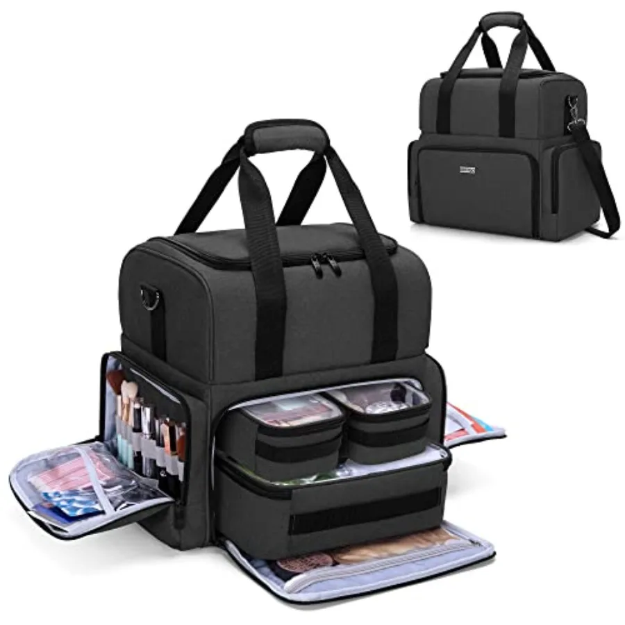 2 Layers Large Travel Makeup Bag with 3 Inner Removable Pouches, Cosmetic Bag with Detachable Dividers Patented
2 Layers Large Travel Makeup Bag with 3 Inner Removable Pouches, Cosmetic Bag with Detachable Dividers Patented