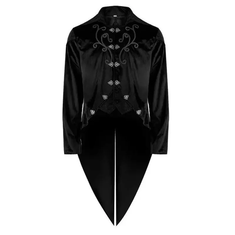 European And American Medieval Cosplay Retro Gothic Tailcoat Men's Court Dress Punk Coat Stage Performance Costume5;c,6's.2;b'8,
European And American Medieval Cosplay Retro Gothic Tailcoat Men's Court Dress Punk Coat Stage Performance Costume5;c,6's.2;b'8,