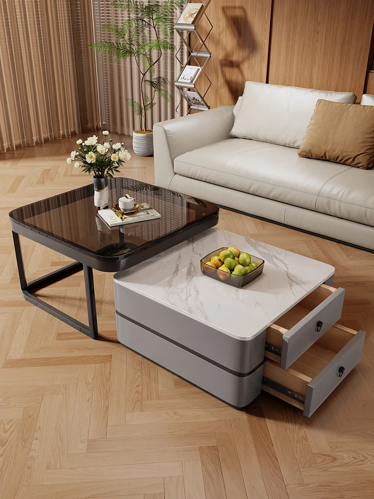 Coffee table living room household simple modern small apartment sofa tea square glass foldable marble coffee
Coffee table living room household simple modern small apartment sofa tea square glass foldable marble coffee