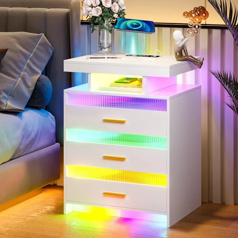 LED Bedside Table, White Bedside Table with Wireless Charging Station, Acrylic Bedside Table with Automatic Sensor
LED Bedside Table, White Bedside Table with Wireless Charging Station, Acrylic Bedside Table with Automatic Sensor