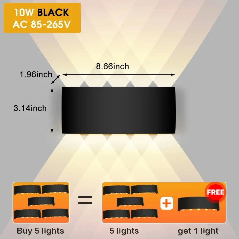 LED Wall Lamp Waterproof IP65 Garden Lighting Outdoor A85-265V Interior Wall Light Indoor For Bedroom Stairs Fixture Wall Lamps
LED Wall Lamp Waterproof IP65 Garden Lighting Outdoor A85-265V Interior Wall Light Indoor For Bedroom Stairs Fixture Wall Lamps