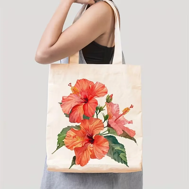Watercolor Red Hibiscus Floral Canvas Tote Bag Hawaiian Tropical Flower Print Shoulder Bag Women Shopping Vacation Daily
Watercolor Red Hibiscus Floral Canvas Tote Bag Hawaiian Tropical Flower Print Shoulder Bag Women Shopping Vacation Daily