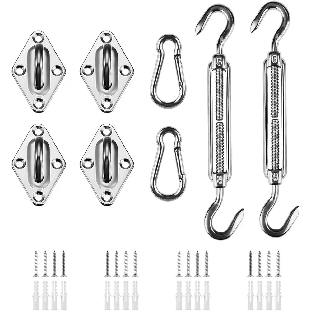 Awning Attachment Set, Heavy Duty Sun Shade Sail Stainless Steel Hardware Kit for Garden and Square, Rectangle, Sun Shade Sail A
Awning Attachment Set, Heavy Duty Sun Shade Sail Stainless Steel Hardware Kit for Garden and Square, Rectangle, Sun Shade Sail A