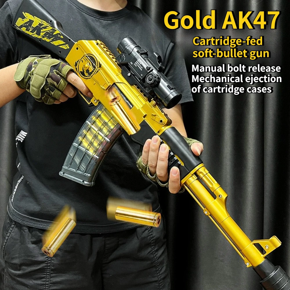 2026 New Model Toy Gun Soft Bullet Gun Children's Simulation Golden AK47 Assault Rifle Boys' Toy Gun Birthday gift
2026 New Model Toy Gun Soft Bullet Gun Children's Simulation Golden AK47 Assault Rifle Boys' Toy Gun Birthday gift