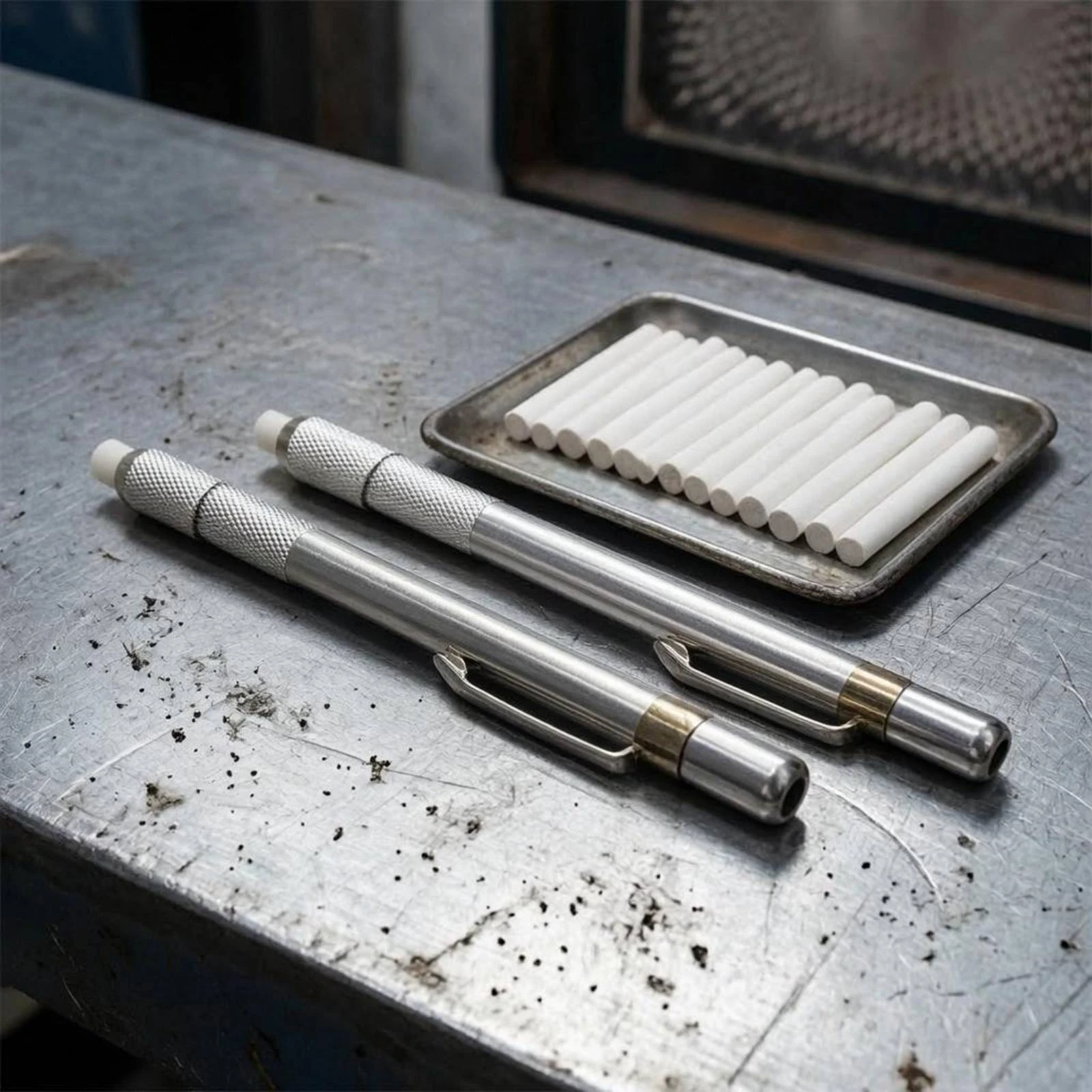 Soapstone Marking Instrument Holder Knurled Grip Soapstone Refills Automatic Marking Instrument Holder Silver Finish Writing
Soapstone Marking Instrument Holder Knurled Grip Soapstone Refills Automatic Marking Instrument Holder Silver Finish Writing