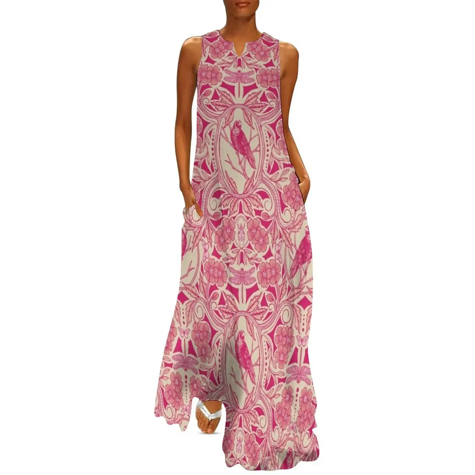 Hot Pink/Red & Cream Crow & Dragonfly Floral Long Dress elegant and pretty women"s dresses prom dresses 2024
Hot Pink/Red & Cream Crow & Dragonfly Floral Long Dress elegant and pretty women"s dresses prom dresses 2024