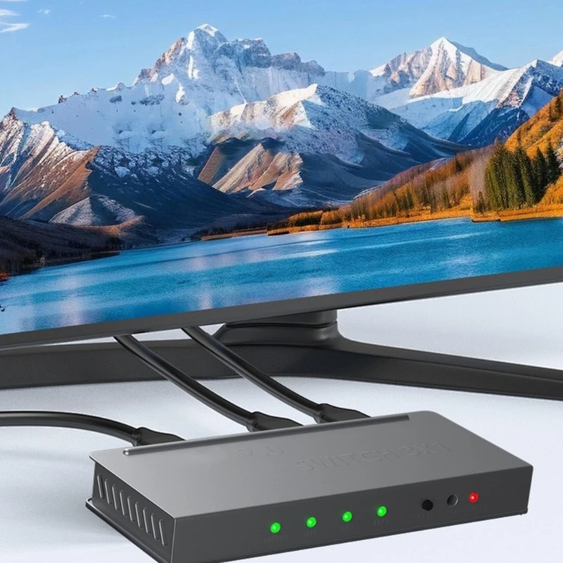 Video Switcher Box 3 Port Input To 1 Output 4K 60Hz Fast Speed Transmission And Remote Operation Video Selector H8WD