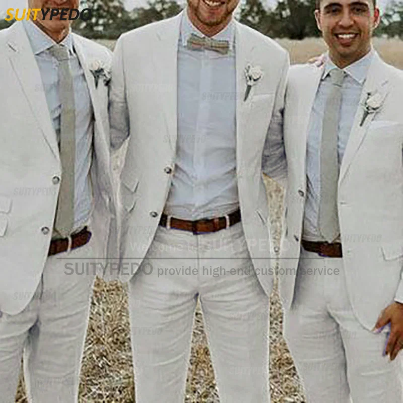 Grey Linen Suits for Men Slim Fit Prom Wedding Groomsmen Blazer Pants 2 Piece Formal Business Jacket Casual Men Clothings Set
Grey Linen Suits for Men Slim Fit Prom Wedding Groomsmen Blazer Pants 2 Piece Formal Business Jacket Casual Men Clothings Set